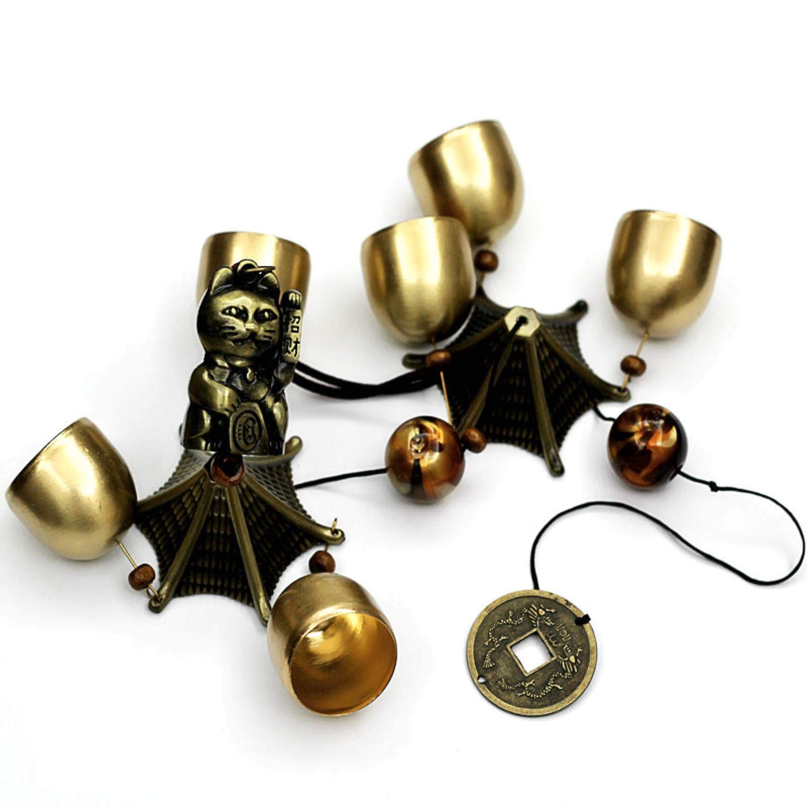 Metal Copper Wind Chime Alloy Bell Feng Shui Windchimes Pendant Garden Backyard Party Hanging Decorations — image 2