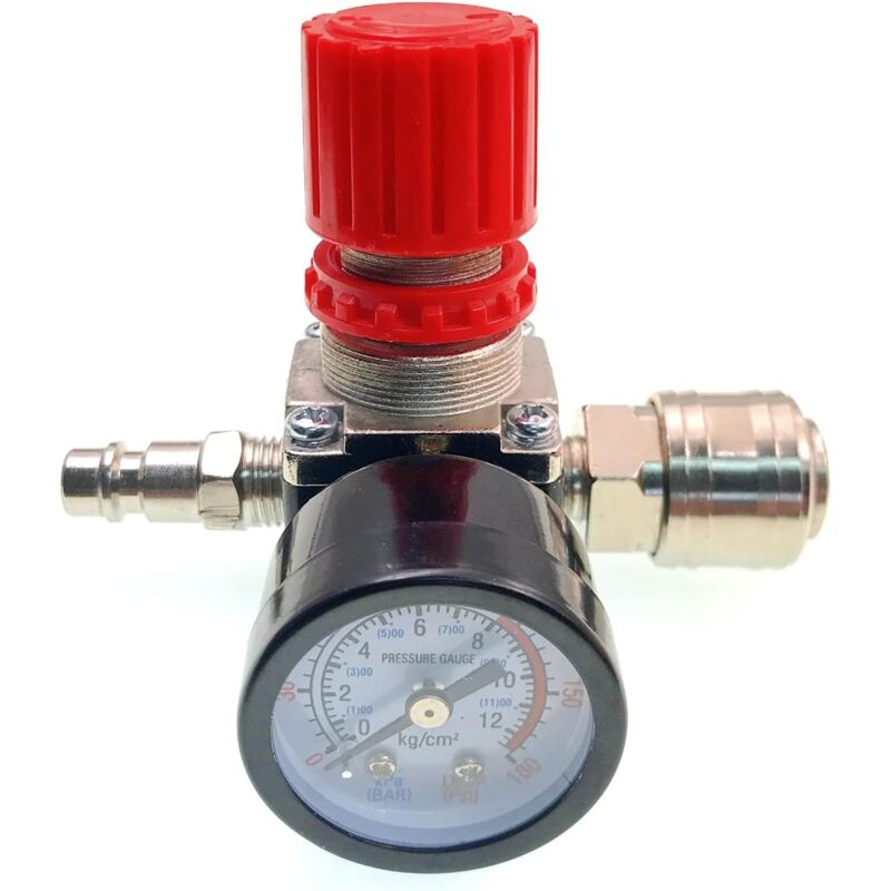 Air Compressor Pressure Regulator, 1/4/" Pneumatic Pressure Regulator, Pressure Control Valve with Connection 140 PSI 12 Bar