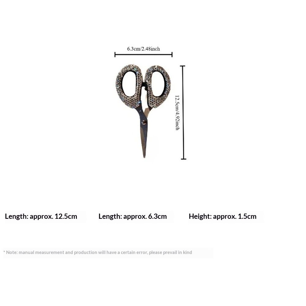 2pcs Glittering scissors - stainless steel cute white scissors sharp blade Paper Cuttings tool, suitable for school, family and handicraft โ image 5