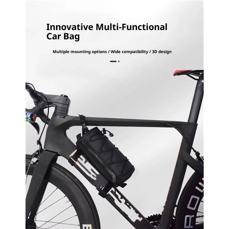 Bike Handlebar Bag Small Bicycle Handle Bar Bag Handy Front Bike Bags Handlebar Storage Pouch Pack with Shoulder Strap Little Mountain Road Bike Barrel Bag โ image 3