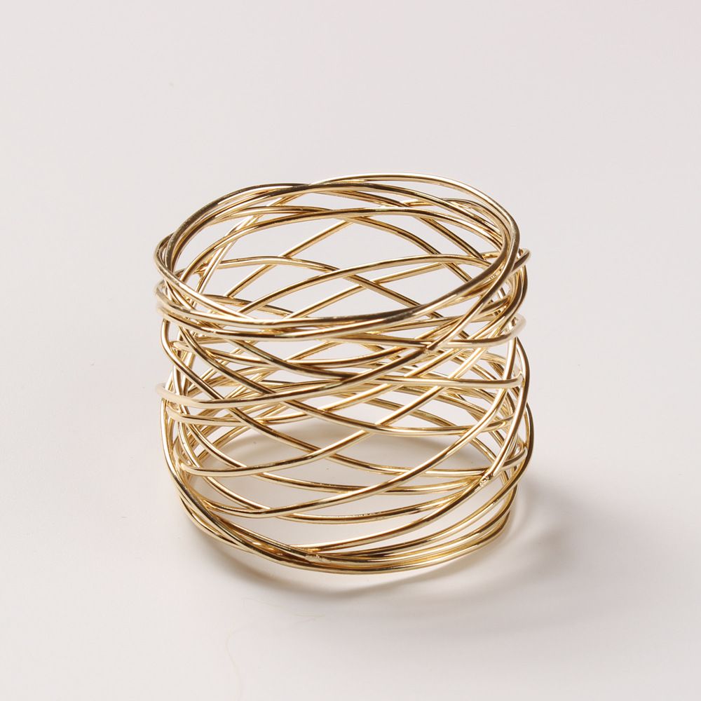 Napkin Rings,Christmas Table Decoration Golden Round Mesh Napkin Rings- Set of 12 for Weddings Dinner Parties or Every Day Use — image 4