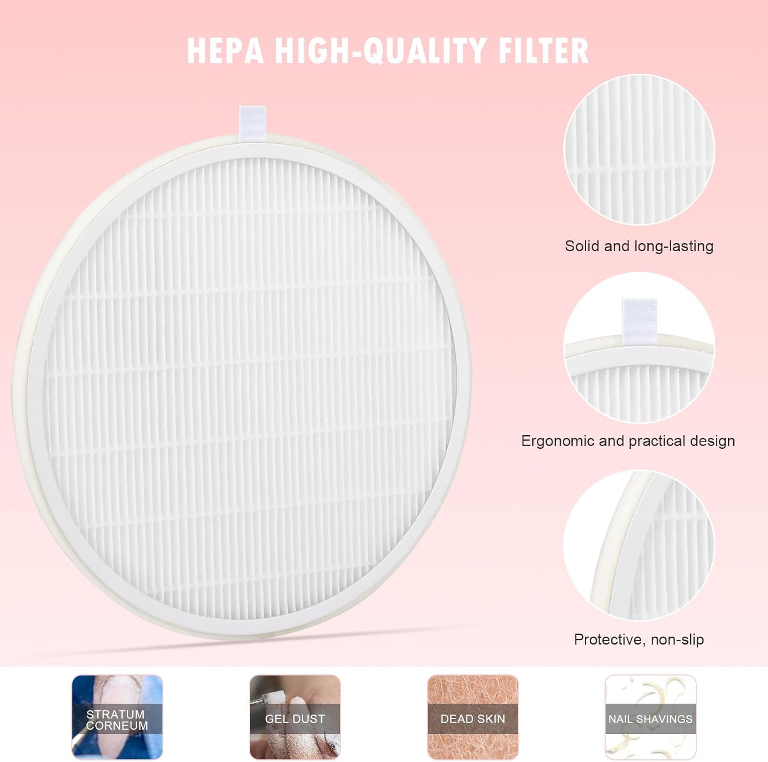 4 Pack Reusable HEPA Filters for MelodySusie Nail Dust Collector, Compatible with SPro/XC320J, Home or Salon Use โ image 4