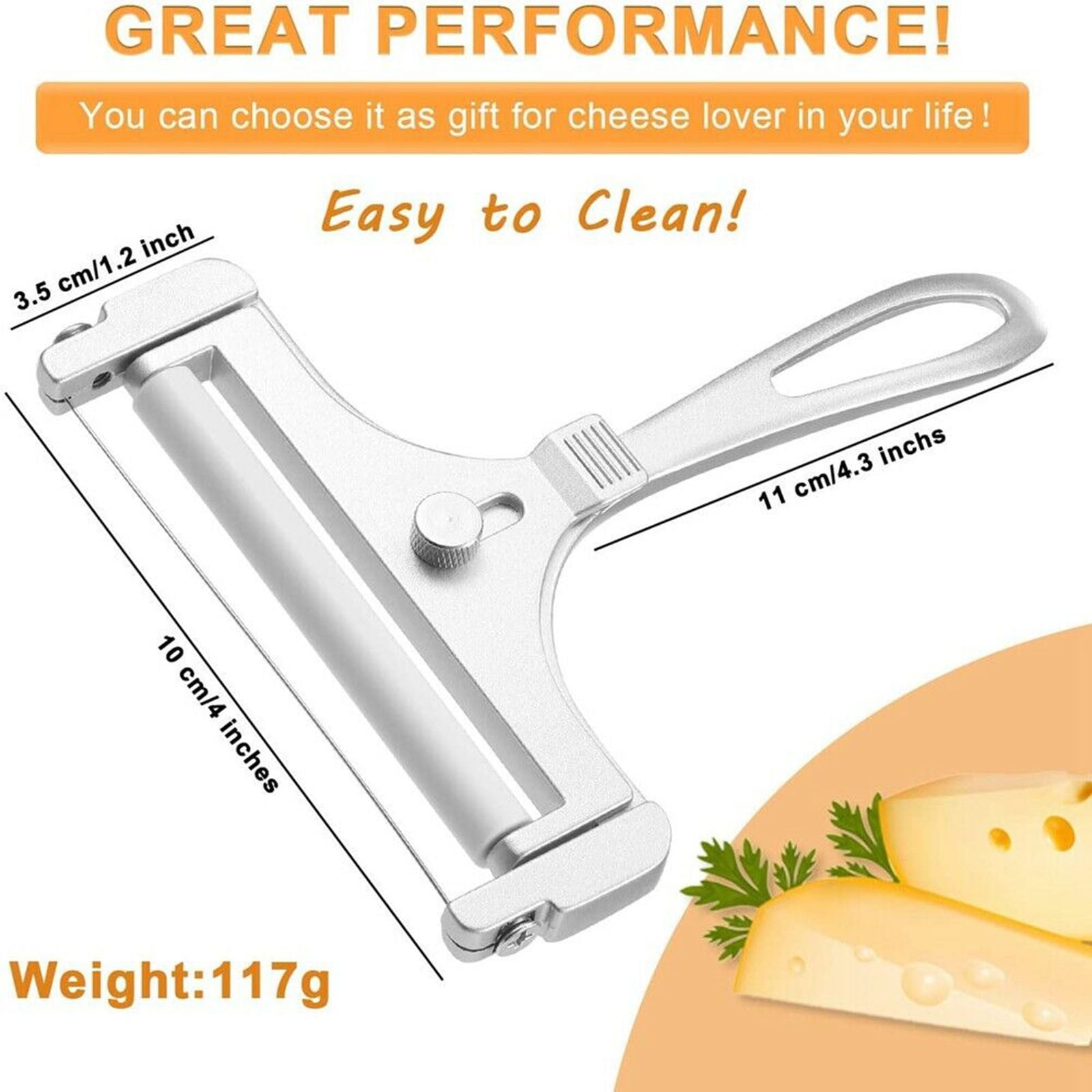 Home Decor Cutter Wire Stainless Steel Cheese Grater Peeler Cheese Slicers Kitchen Gadgets, for Home Cooking and Food Preparation — image 3