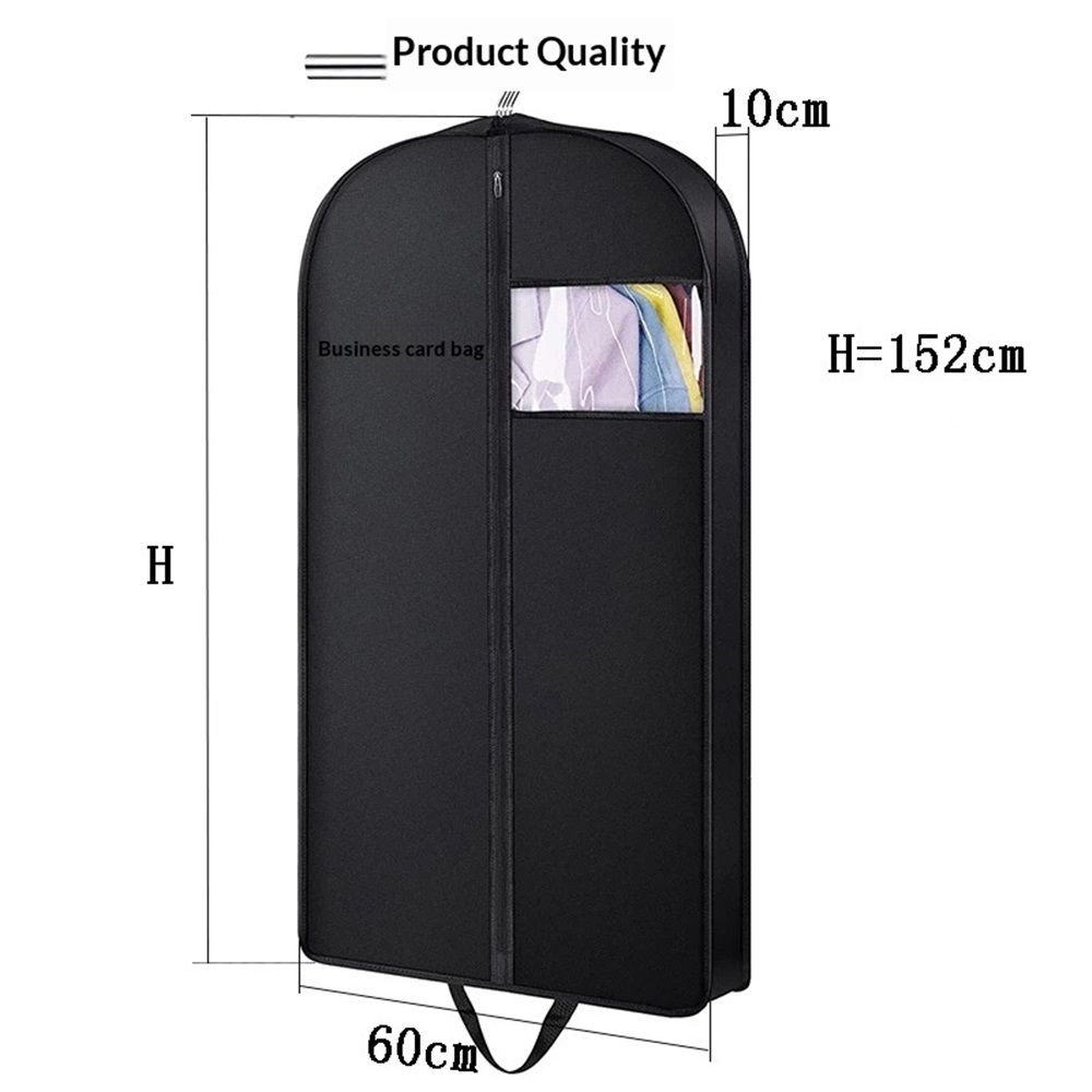 Garment Bag 59-Inch – Non-Woven Hanging Clothes Storage Cover for Suits, Dresses & Coats, Zippered for Closet or Travel (black,Dust bag only) — image 4