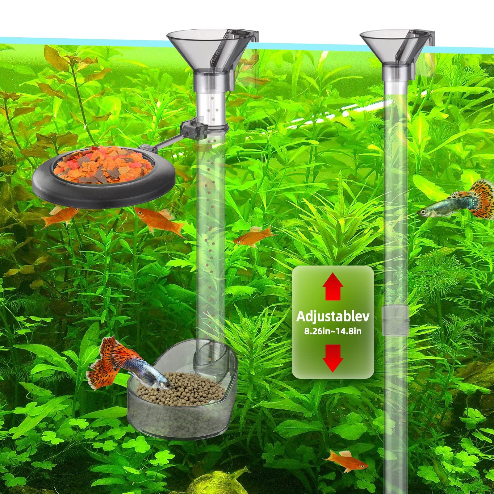 Shrimp Feeding Dish Set, Aquarium Fish Feeder Tube Kit Clear Durable Fish Shrimp Feeding Tube with Feeding Ring — image 2