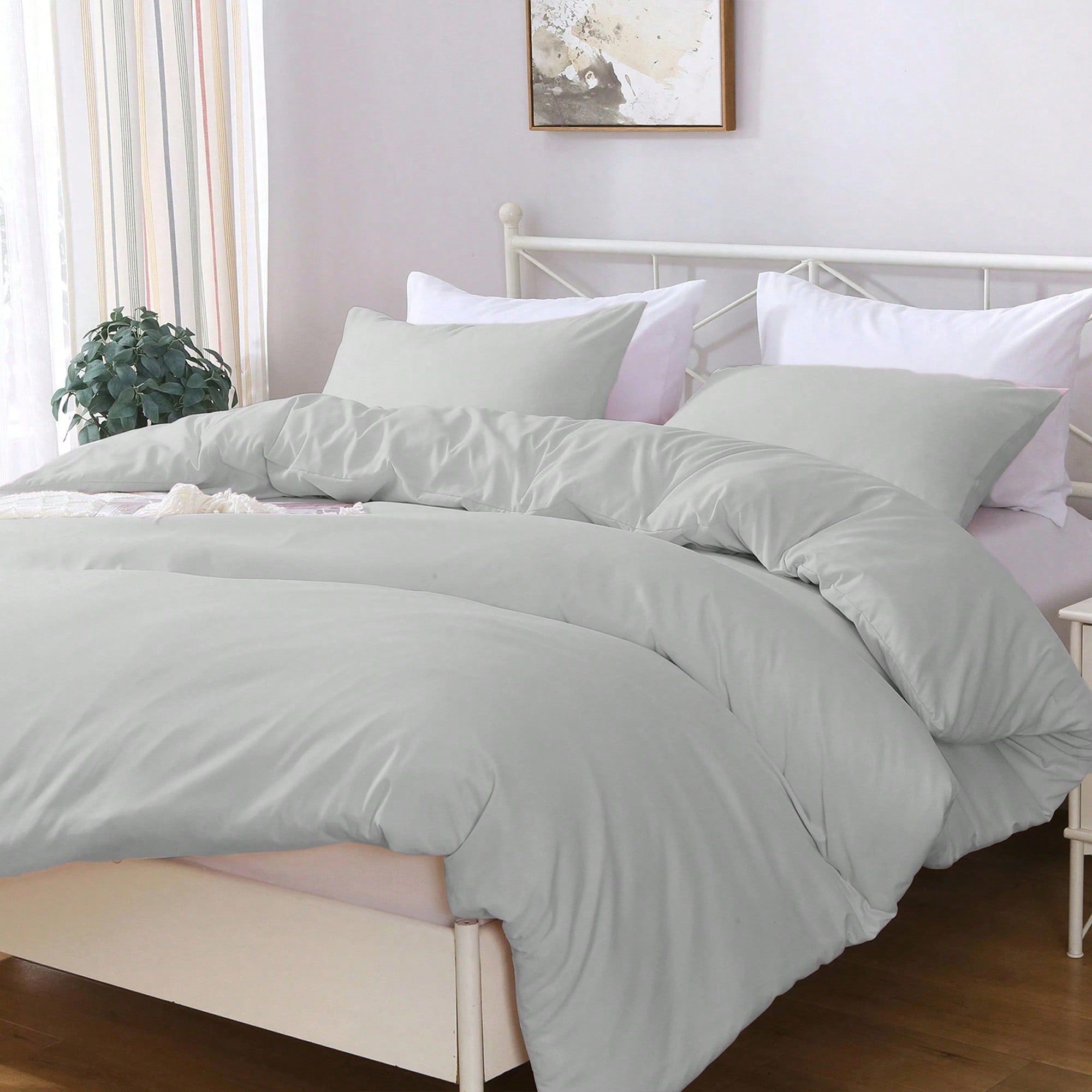 Hotel Soft Microfiber Duvet Cover Set-2000TC Quilt Cover Set & Pillowcases -1 Donna Cover Zipper Closure & 1 x Pillowcases-Breathable Bedding - Wrinkle, Fade — image 2
