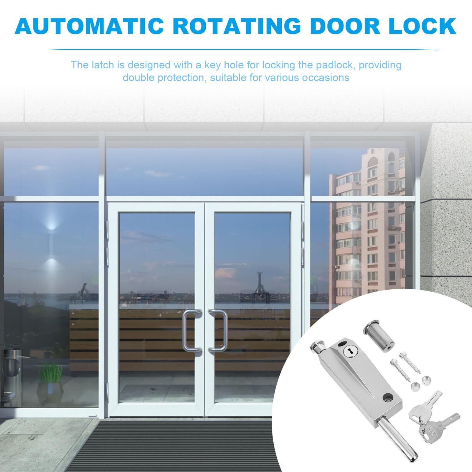 Plug Metal Spring Latch Spring Pin Spring Lock Pin Concealed Safety Door Lock Bolt Automatic Door Lock Metal Revolving Door Lock — image 4