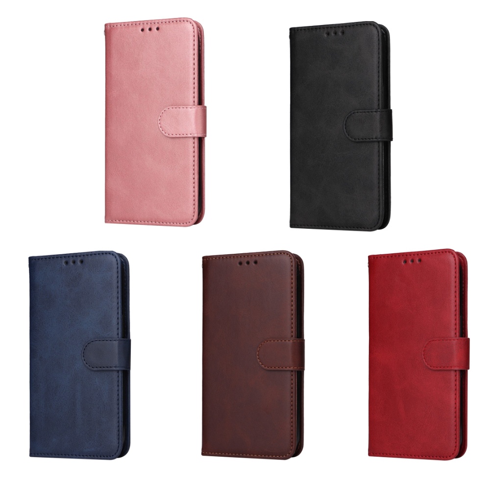 SKALO Samsung A55 5G PU Leather Wallet Case - Multiple Colors Red