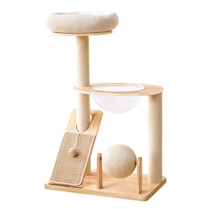 Rubber Wood & Acrylic Cat Tree (Standard) β image 3