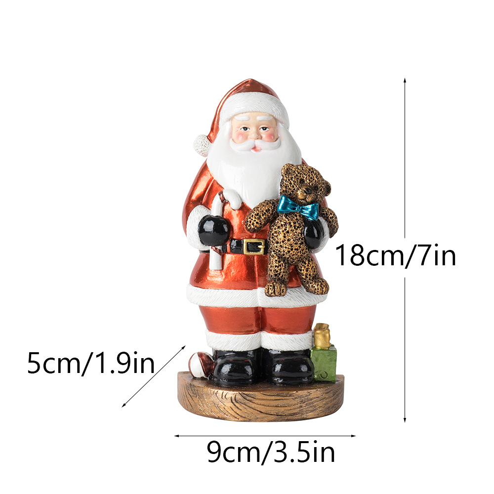 Santa Claus Figurine with Bear - 18cm Festive Resin Christmas Decoration — image 3