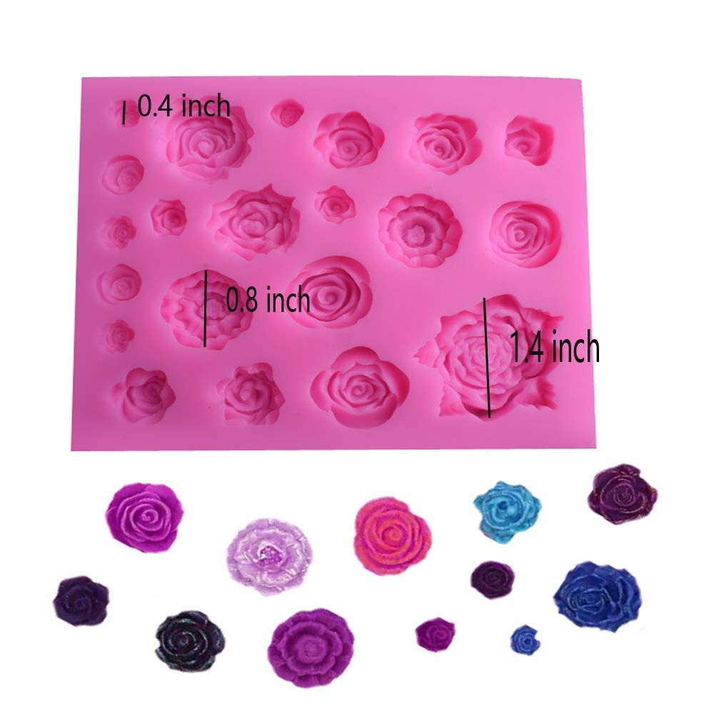 Silicone Rose Flower Fondant Mold 21 Cavity Roses Shape Cake Cupcake Top Decoration Mould for Chocolate Handmade Candy Making โ image 5