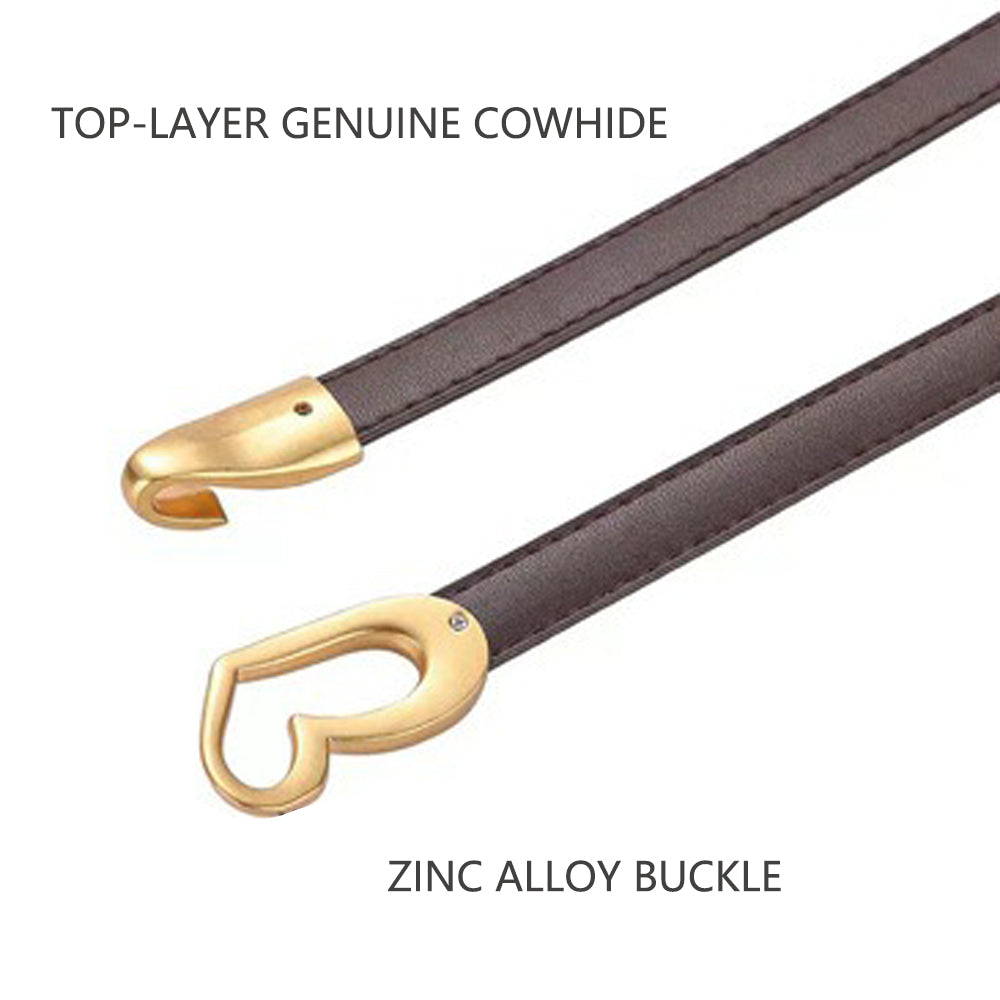 Women's Genuine Leather Thin Adjustable Waist Belt for Dresses Blazers (Black) โ image 5