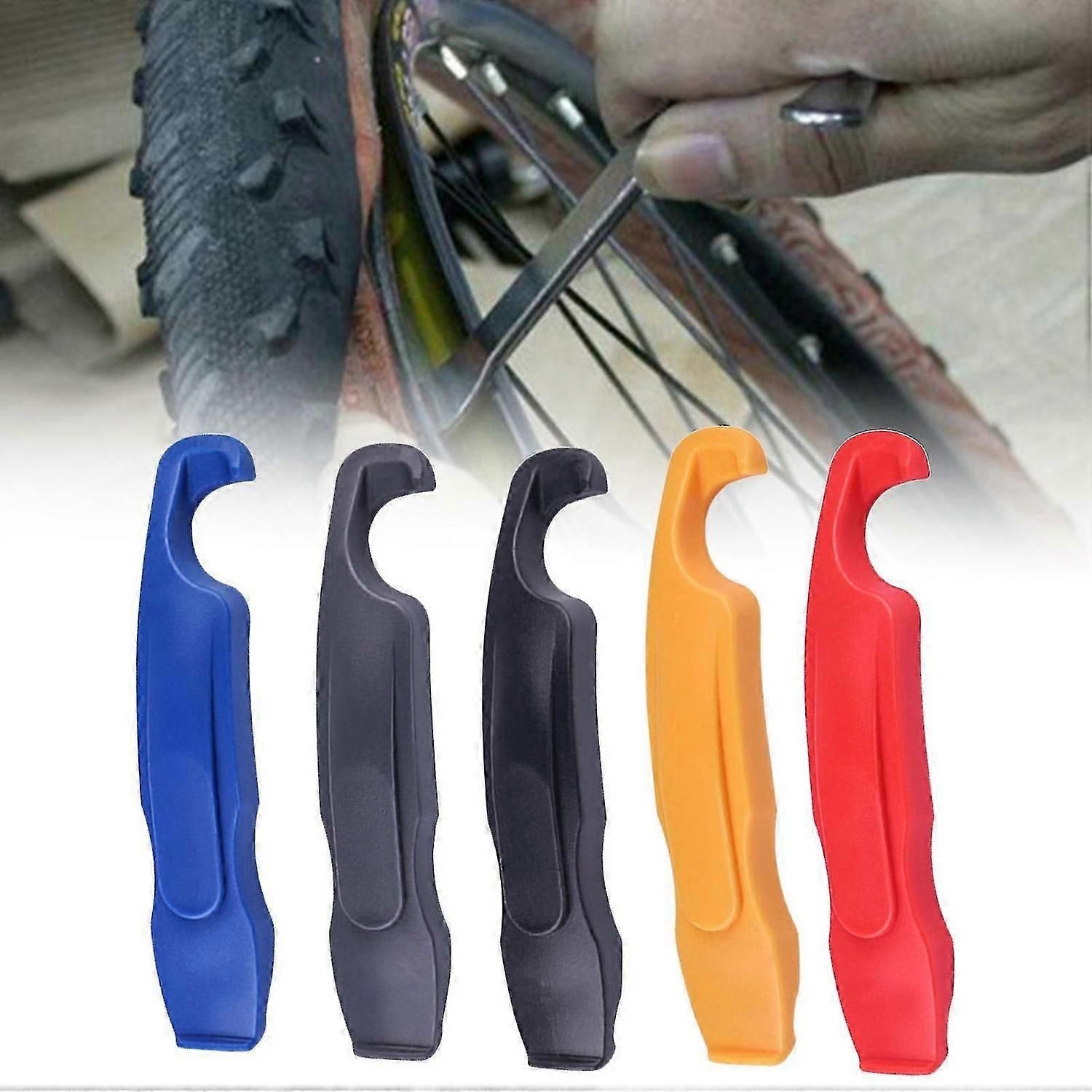 3pcs Bike Tyre Lever Set Nylon Bicycle Tire Removal Tool Cycling Repair Accessory - Yellow — image 3