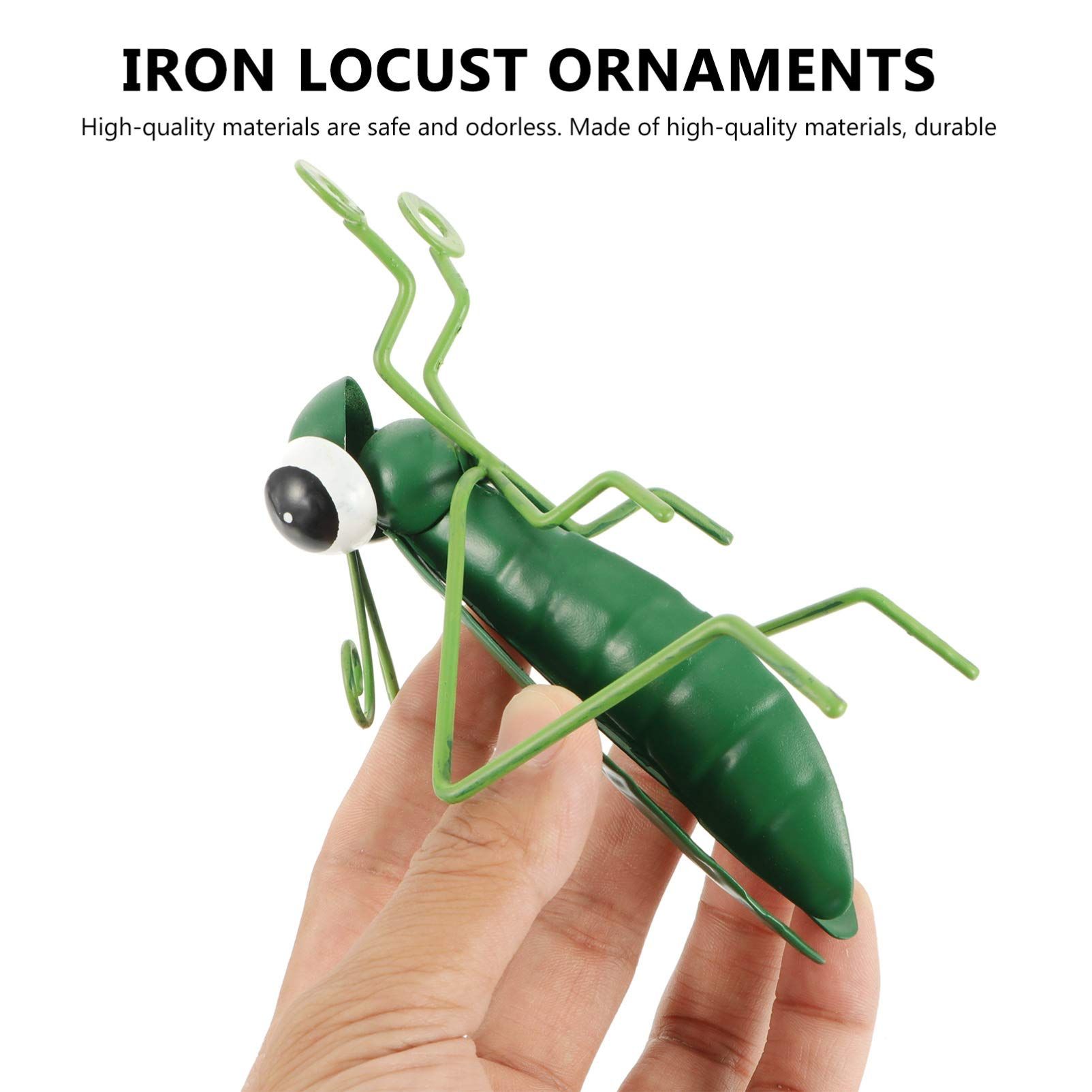 Metal Sculpture,Grasshopper Colorful Figurine,Wall Hanging Sculpture,Art for Garden Lawn Outdoor Patio Yard Decoration-Green — image 4