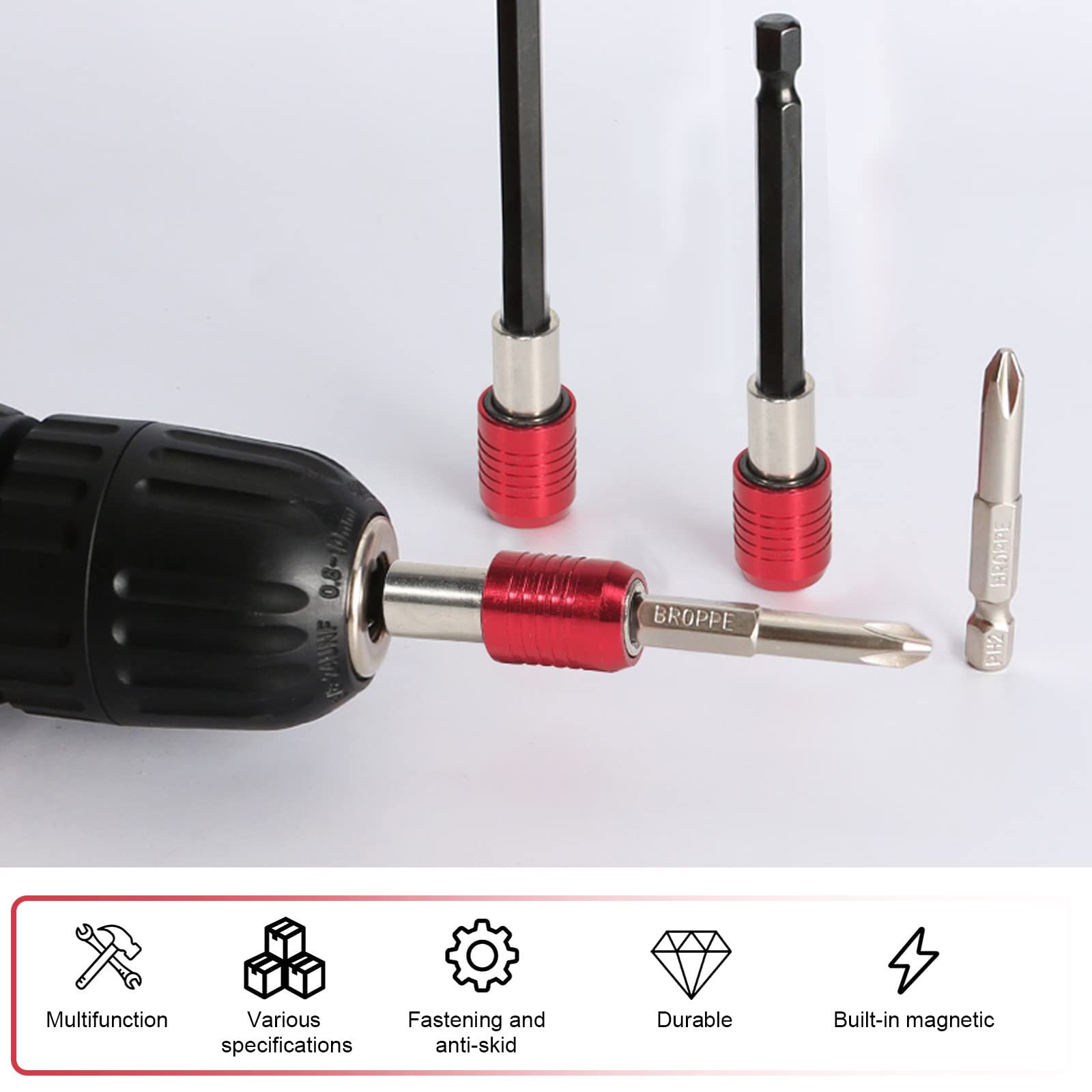 4Pcs Magnetic Drill Screwdriver Bit Holder Bar Chuck Adapter Extender Hex Quick Release Bit Holder โ image 2