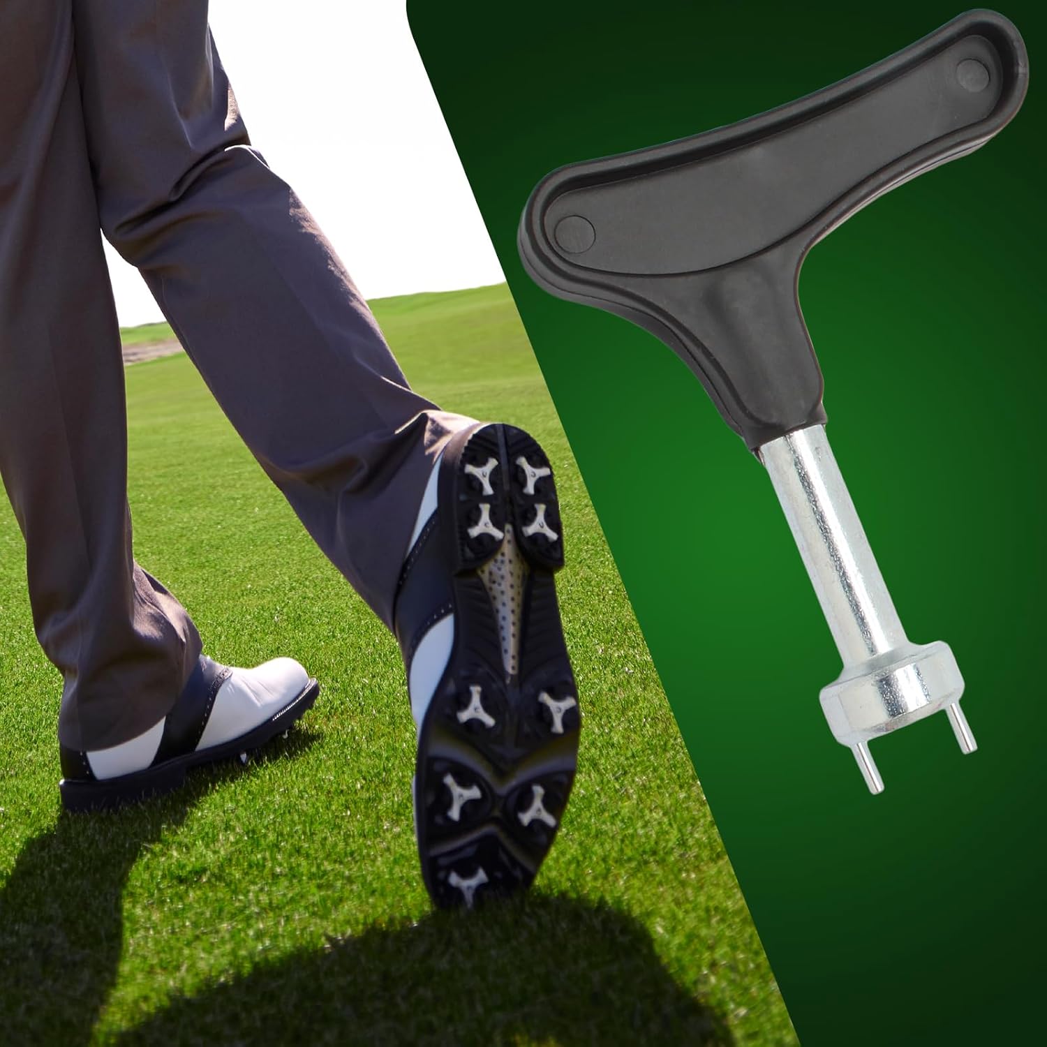 Biaungdo Golf Spike Tool for Spike Shoes, Black Golf Shoe Spike Wrench, Zinc Alloy Golf Spike Removal Tool — image 6