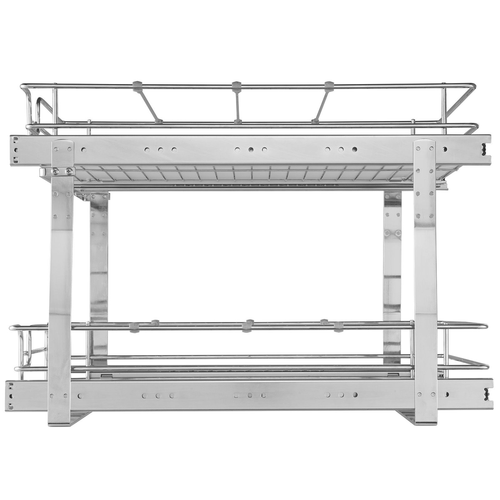 2-Tier Wire Pull Out Cabinet Under Sink Organizer 14 × 21 Inch Drawer Basket