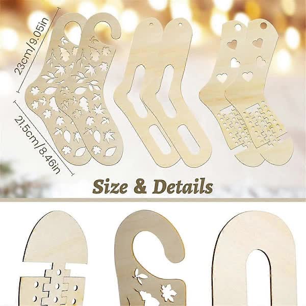 pcs Wooden Sock Blockers for Knitting, Adjustable Sock Blockers for Knitting Blockers Knitting Crochet S — image 5