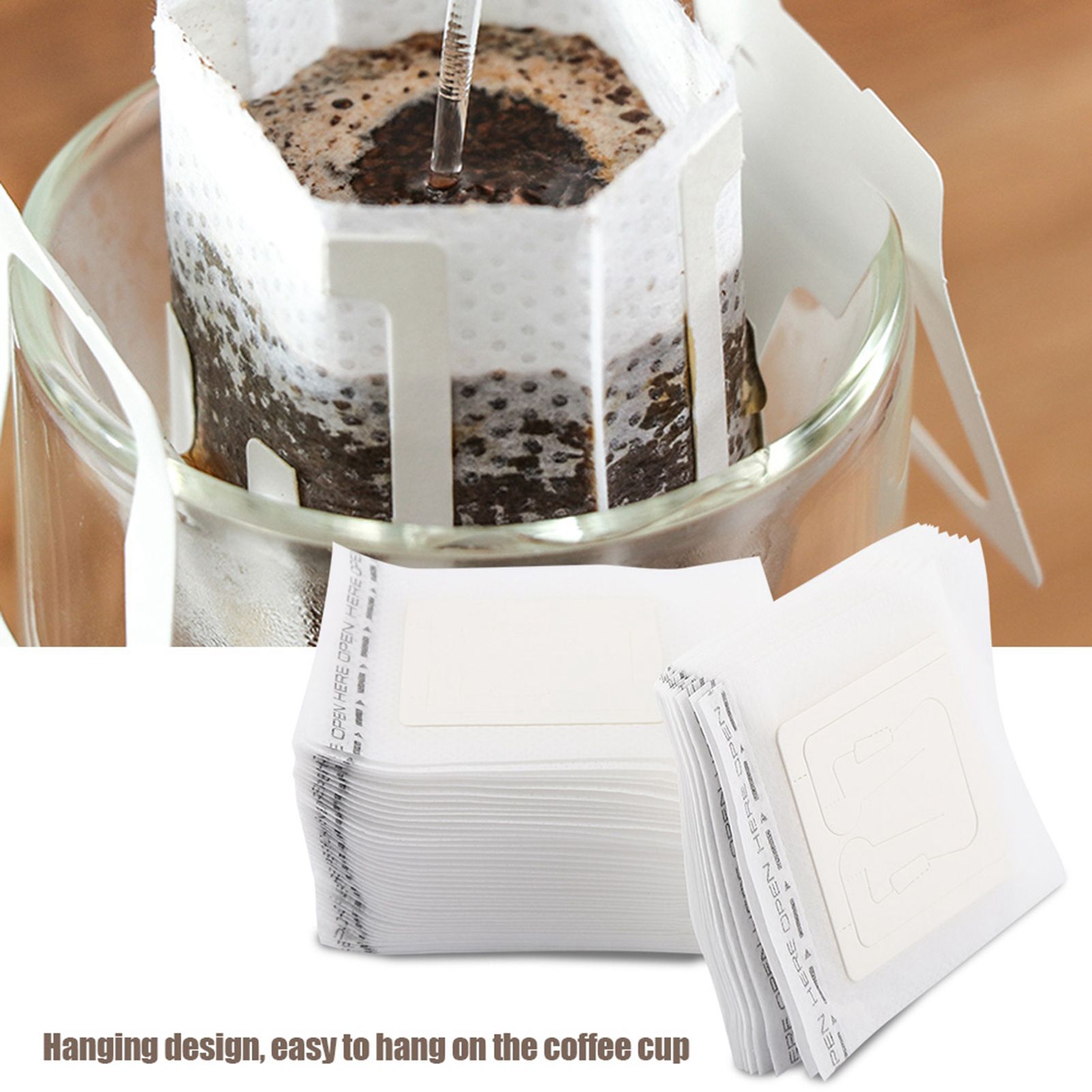 50pcs Set Drip Bags Hanging Cup Disposable Filter NOn woven Coffee Tea Making Tool โ image 3