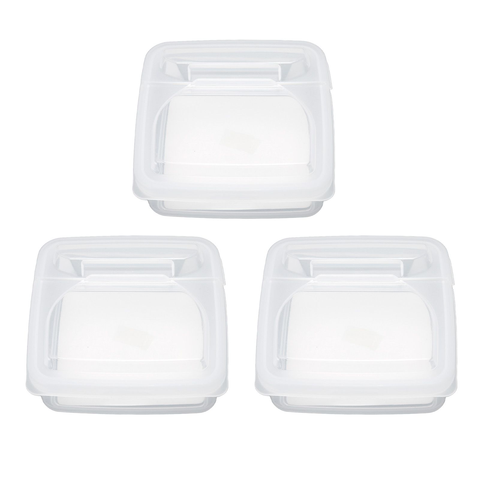 3Pcs Flip Lid Cheese Container Transparent Clear PP Food Storage Box Case for Fridge โ image 5