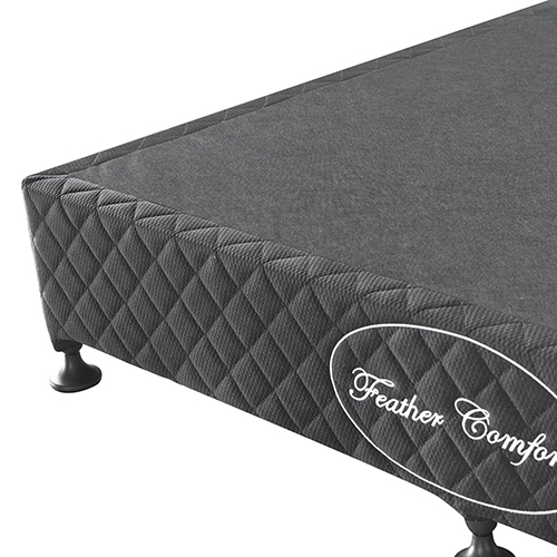 Mattress Base Ensemble Double Size Solid Wooden Slat in Black with Removable Cover — image 4