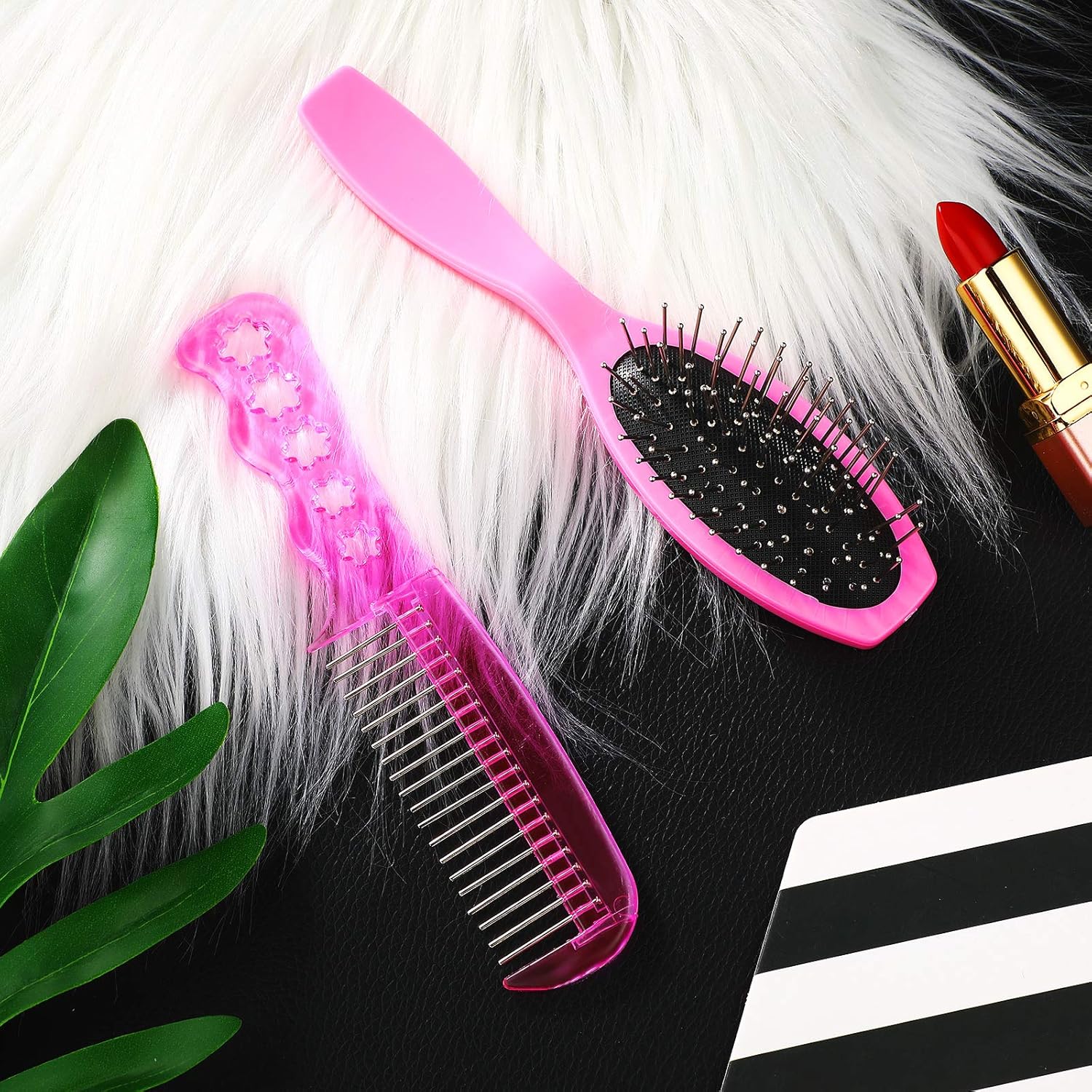 4 Pieces Doll Hair Brush Plastic Pink Wig Accessories for 18 Inch Dolls and Other Hair Care Accessories, 2 Style — image 3