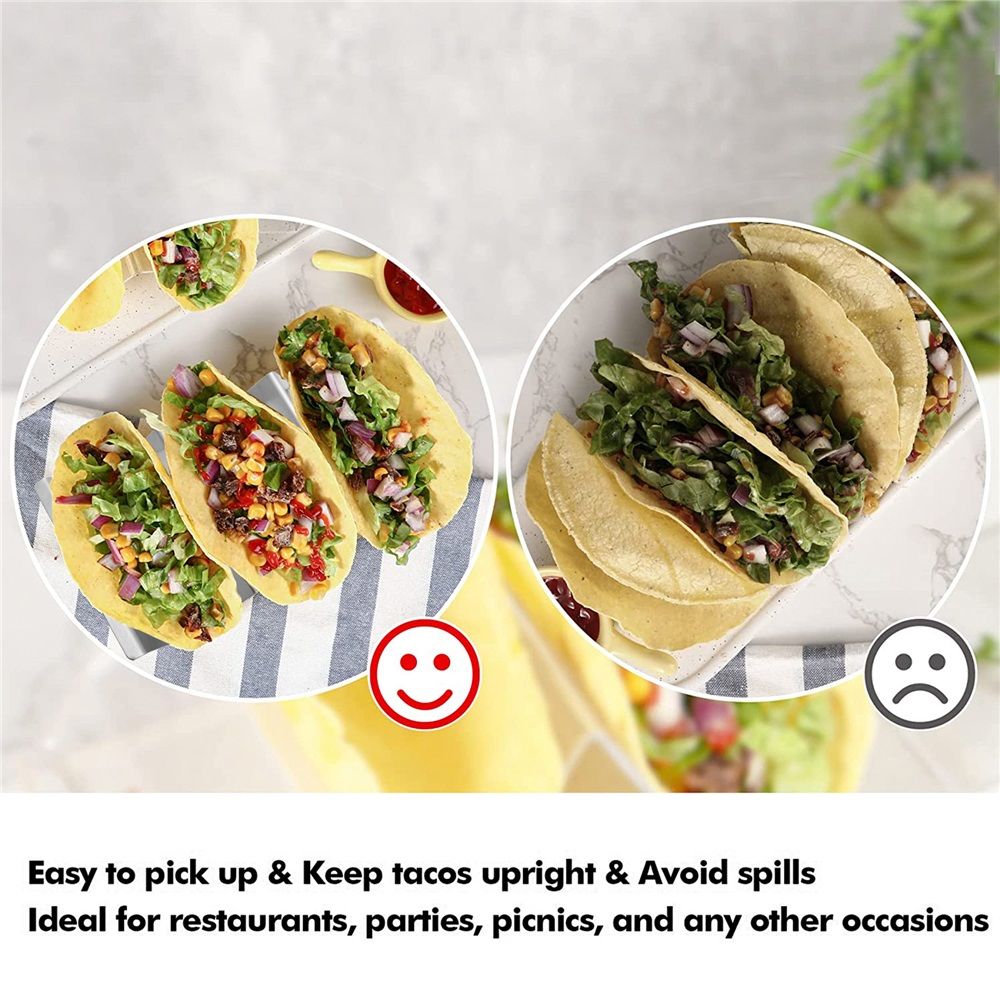 Taco Holders 4 Packs - Stainless Steel Taco Stand Rack Tray Style, Oven Safe for Baking, Dishwasher and Grill Safe(Only bracket) — image 5