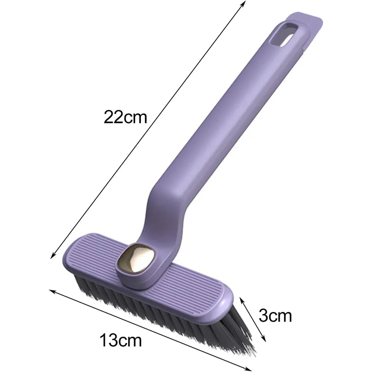 Multi-Functional Rotary Cleaning Brush Hard Bristle Slot Seam Wall Tile Brush - Purple — image 4