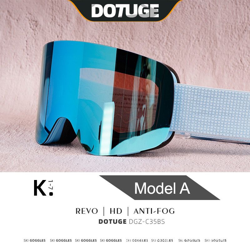 Magnetic Flip-Up Ski Goggles with Anti-Fog Cylindrical Lens for Snow Sports, Winter Hiking, and Mountain Climbing – Unisex Design for Clear Vision and Impact