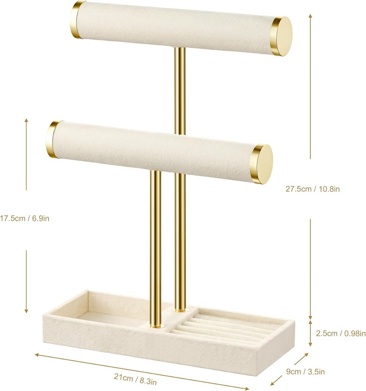 2 Tier Bracelet Holder Display, Necklace Holder Organizer, Velvet Necklace Holder | Jewelry Tree | Jewelry Towers | Jewelry Stand Organizer for — image 6
