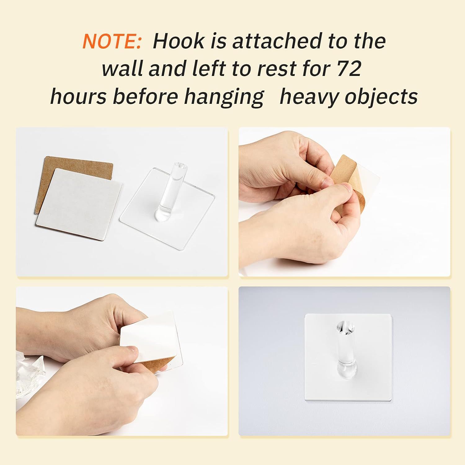 12 Pieces Acrylic Wall Mounted Coat Hooks Hat Rack Robe Single Organizer Adhesive Clear Wall Hook Decorative or Clothes, Hat, Towels Hanger(Clear) โ image 4