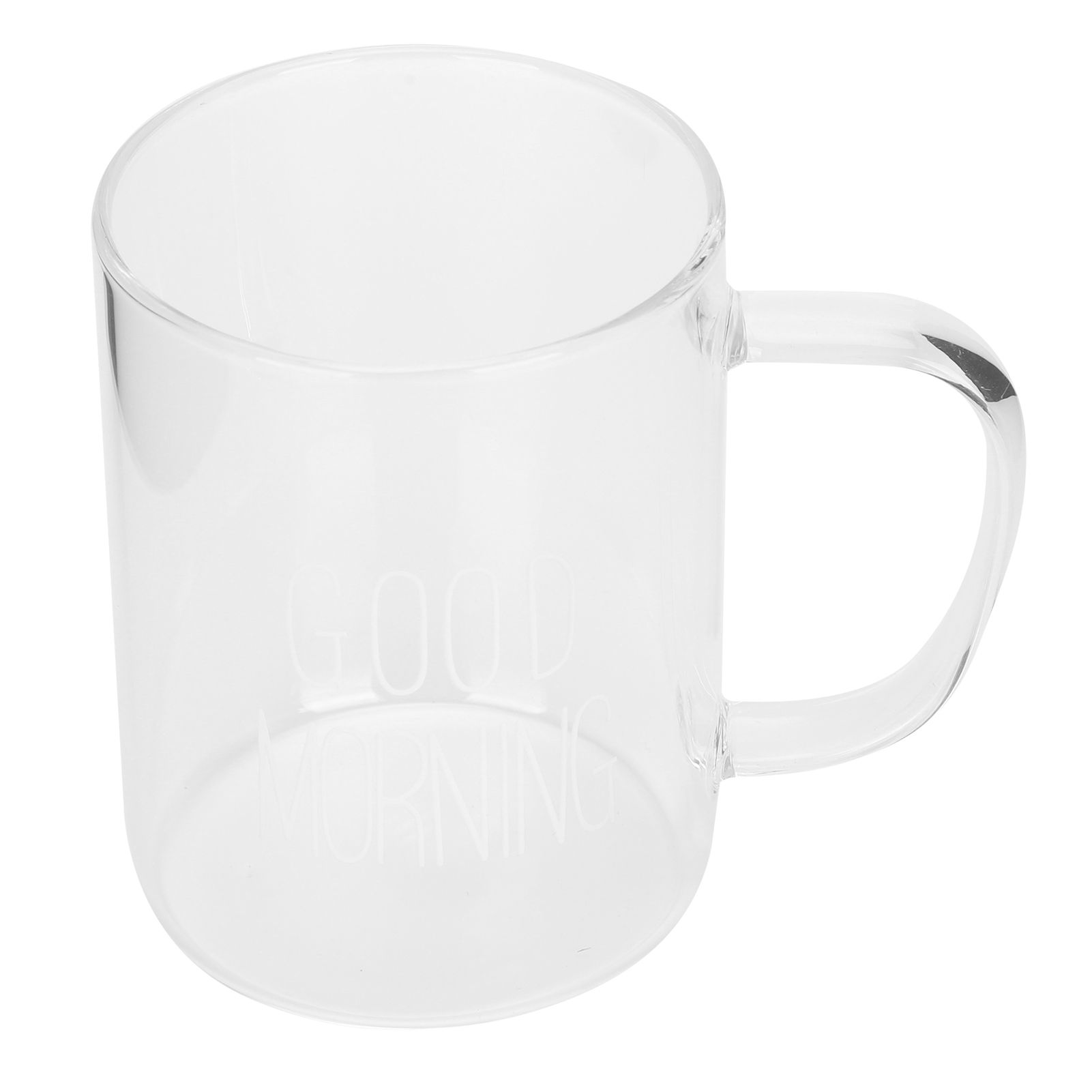 350ML Transparent Milk Coffee Mug with Handle Glass Water Cup Drinkware Kitchen UtensilWhite Letter — image 4