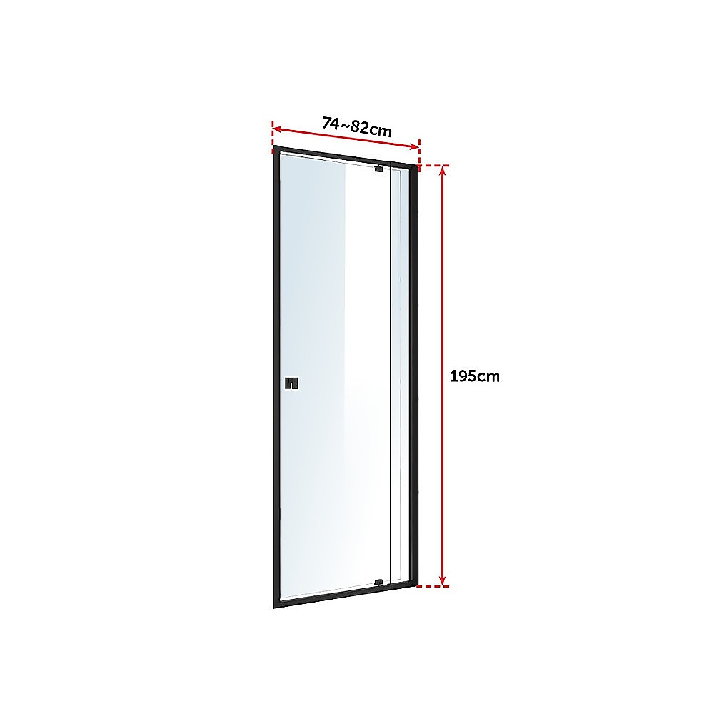 Adjustable Semi Frameless Shower Screen (74~82) x 195cm Australian Safety Glass โ image 3