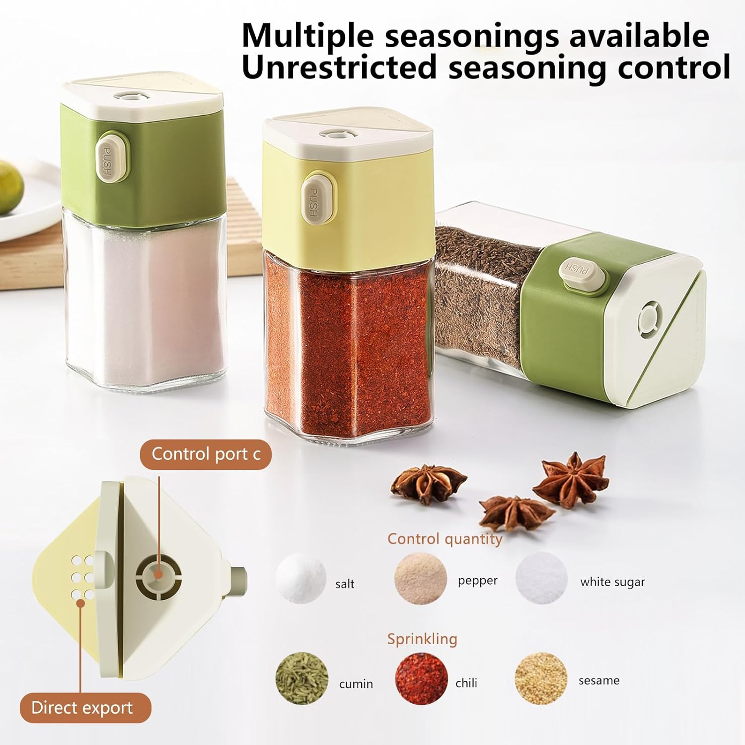 Salt and Pepper Shaker Set with Dose Button - 0.5g per Press - Precise Seasoning Dispensers - Glass Spice Jars - Pack of 2 — image 6