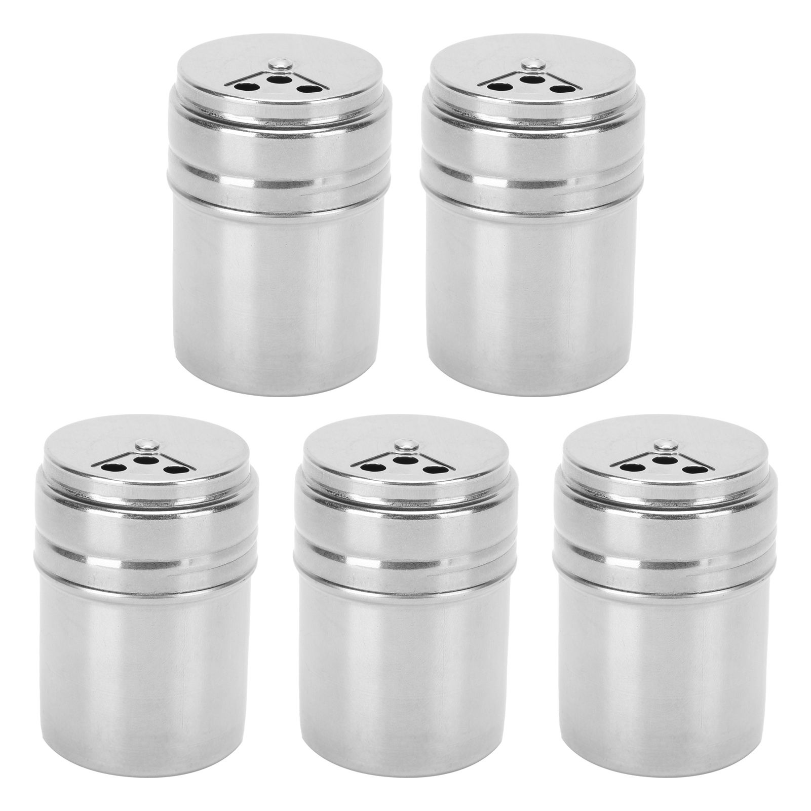 5PCS Seasoning Bottle Stainless Steel Spice Shaker with Rotating Cover Kitchen Gadget BBQ Tool — image 3