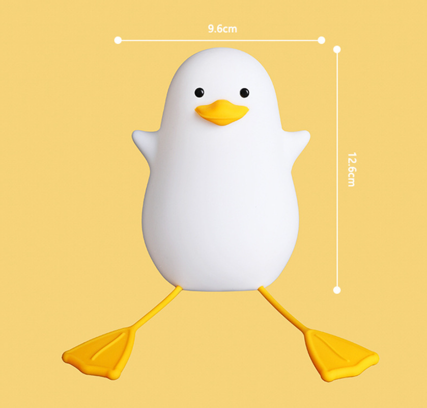 Cute Gull Silicone Night Light - Tap Control, USB Rechargeable, Kids Bedroom (Colorful yellow beak) — image 5