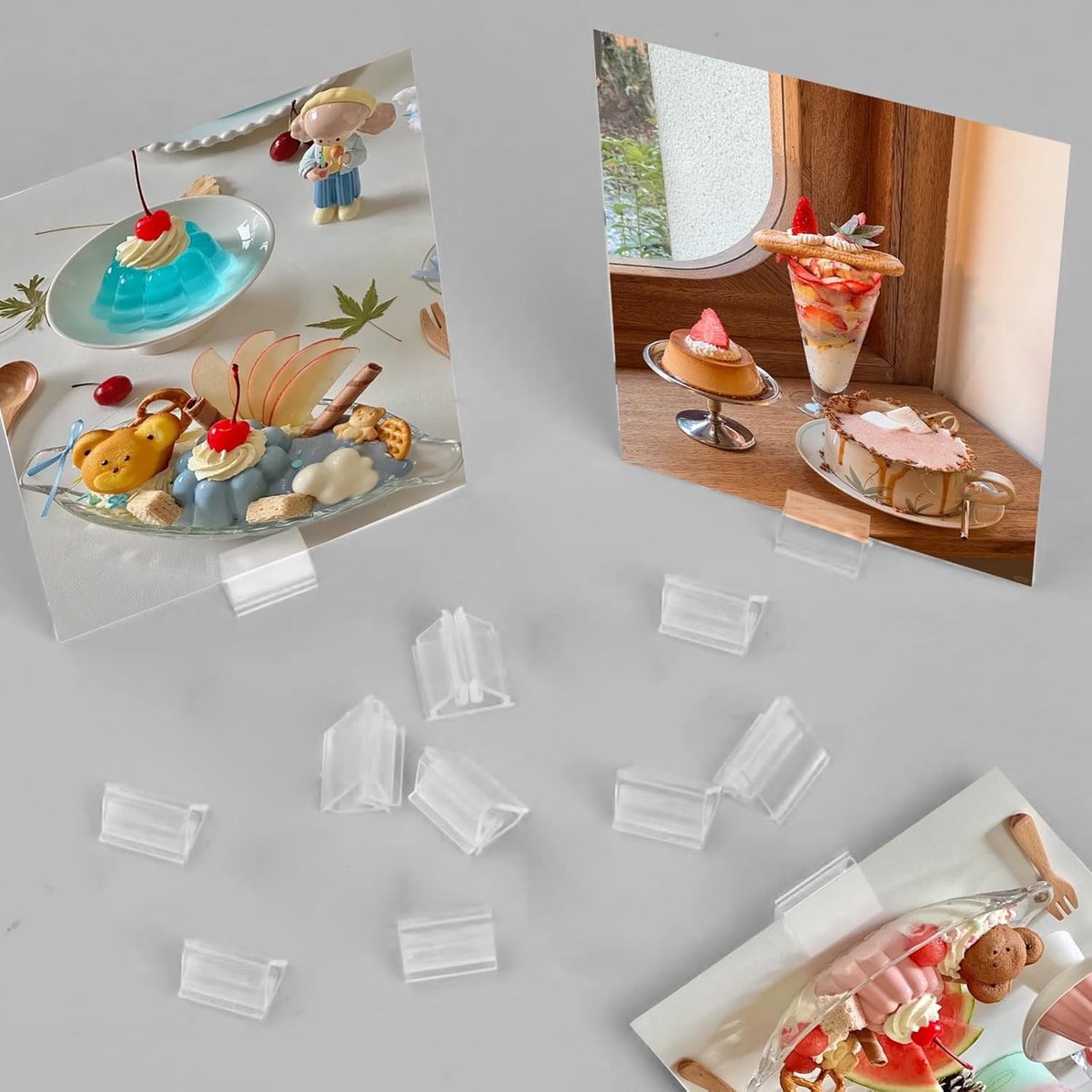 80 pieces - acrylic card holders - acrylic place card holders - reusable - transparent label holders - table menu holders - playing card holders - display — image 4