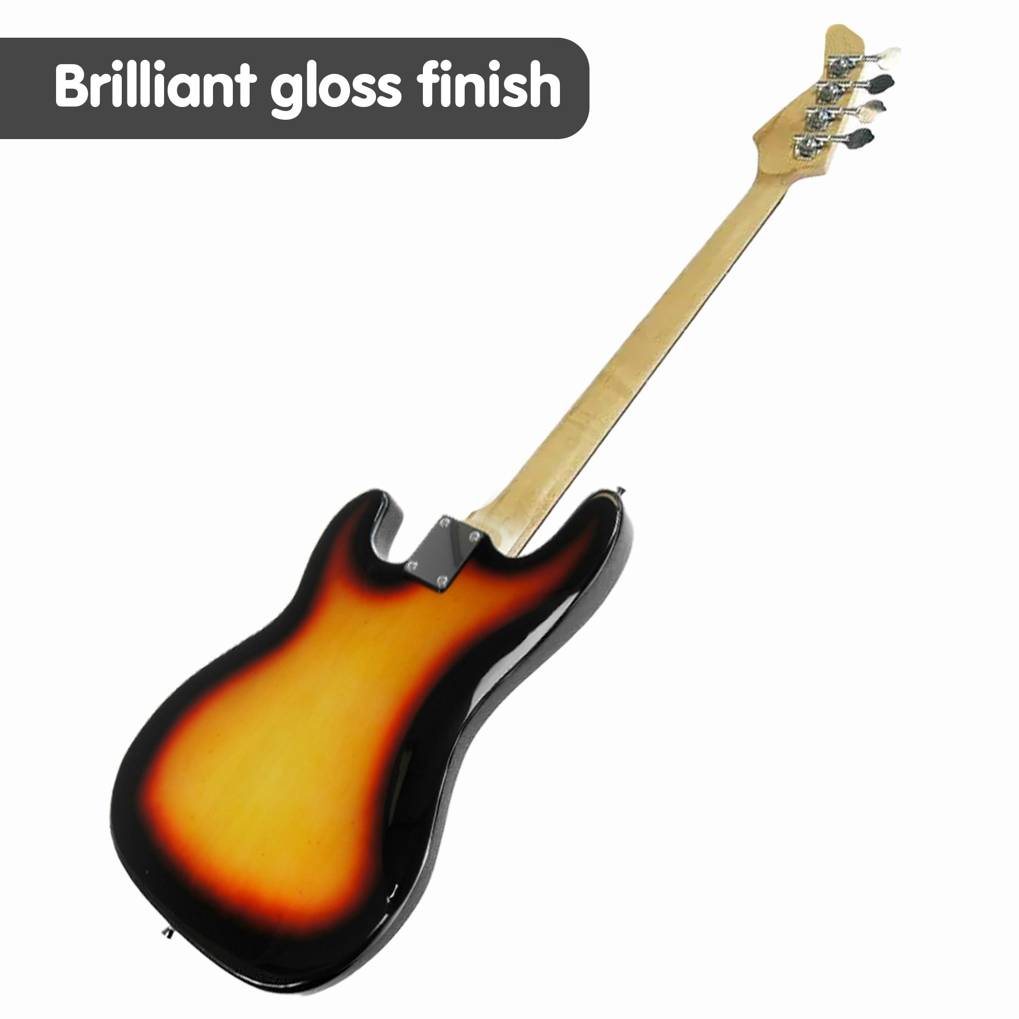 Karrera 39in Electric Guitar Bass Tuner Music 4-String Instrument Full Size Sunburst — image 4