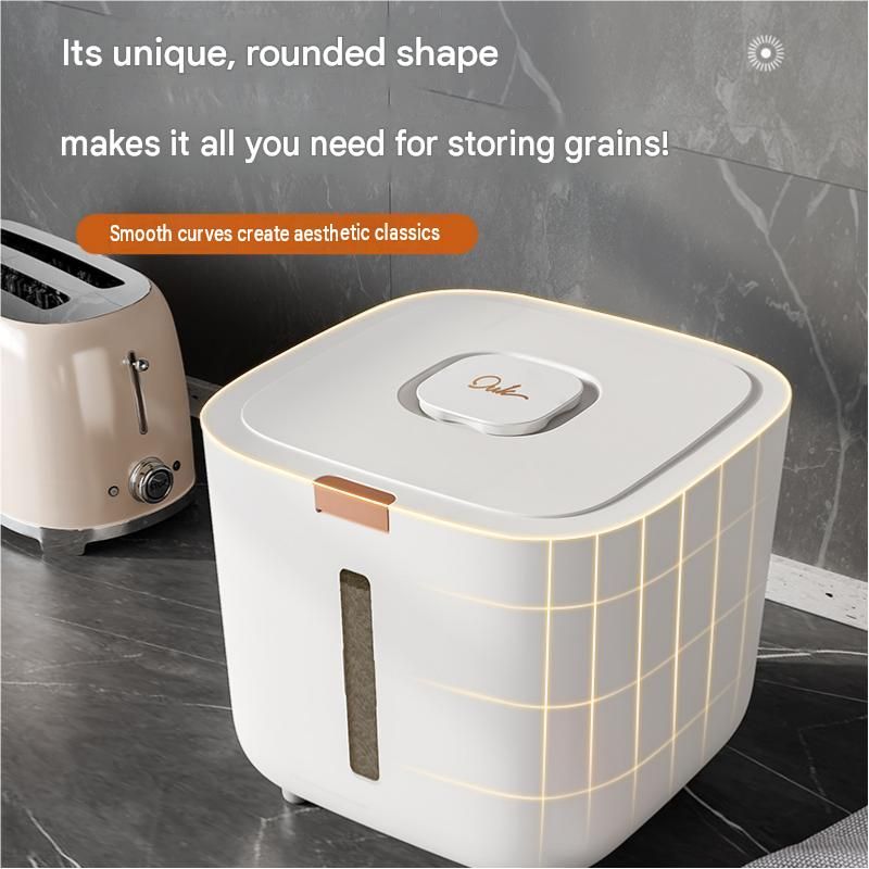Medium Size [Approx. 5–8 catties of cat/dog food] Sealed Rice Storage Container with Push-Button Lid - Moisture and Insect Proof Design, Transparent — image 6