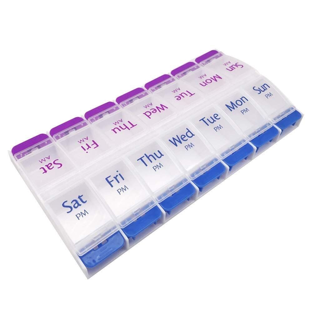 Weekly Pill Organizer with Opening Push Button, Pill Box 7 Day 2 Times a Day, Weekly Tablet Organizer 7 Day AM and PM — image 4