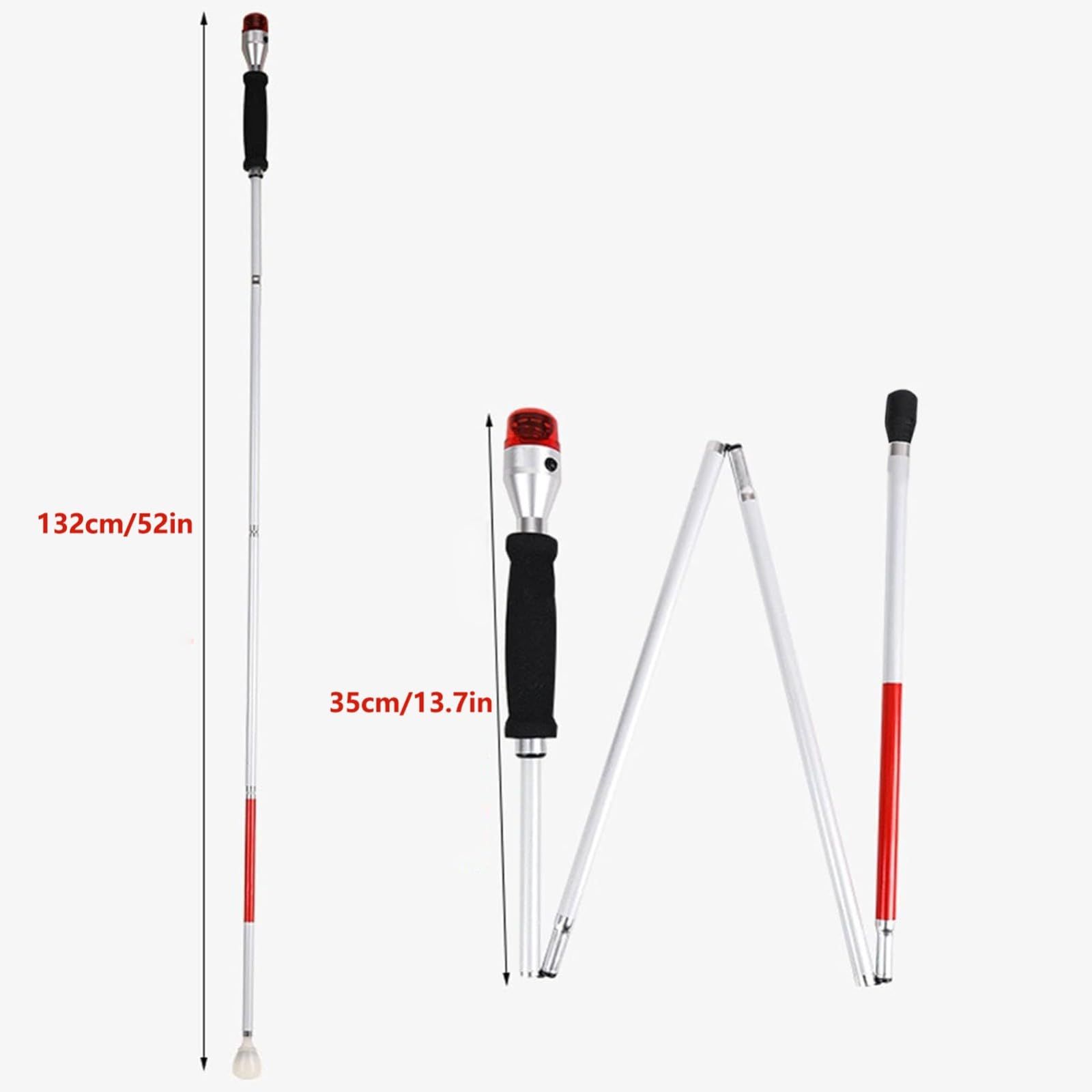 Blind Cane with Voice - Reflective Folding Walking Stick - Anti Slip Mobility Cane for Vision Impaired and Blind People — image 4