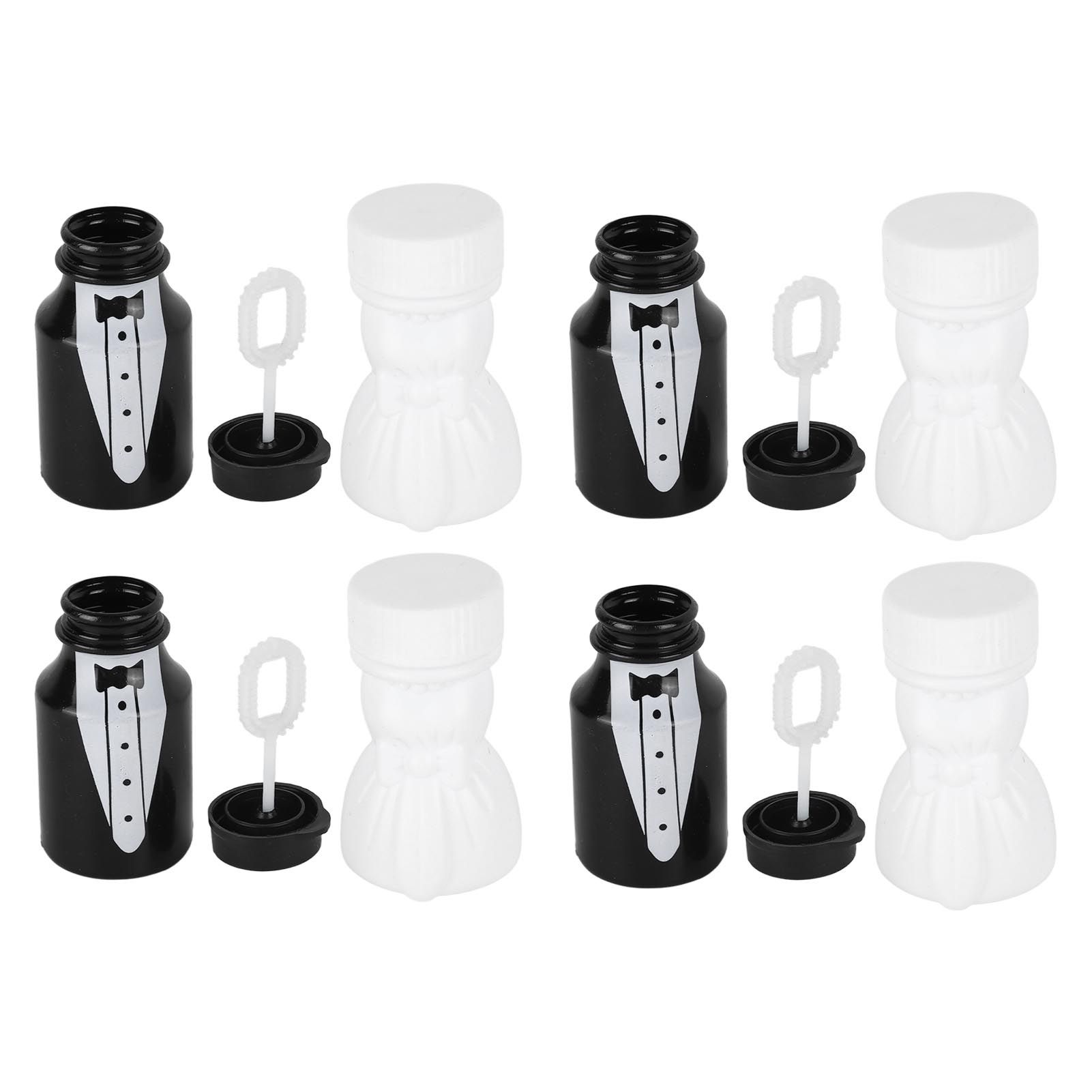 26PCS Wedding Bubble Bottles Bride and Groom Shape Mini Bubble Party Bottle for Anniversary Engagement Bridal Celebration Black and White โ image 6