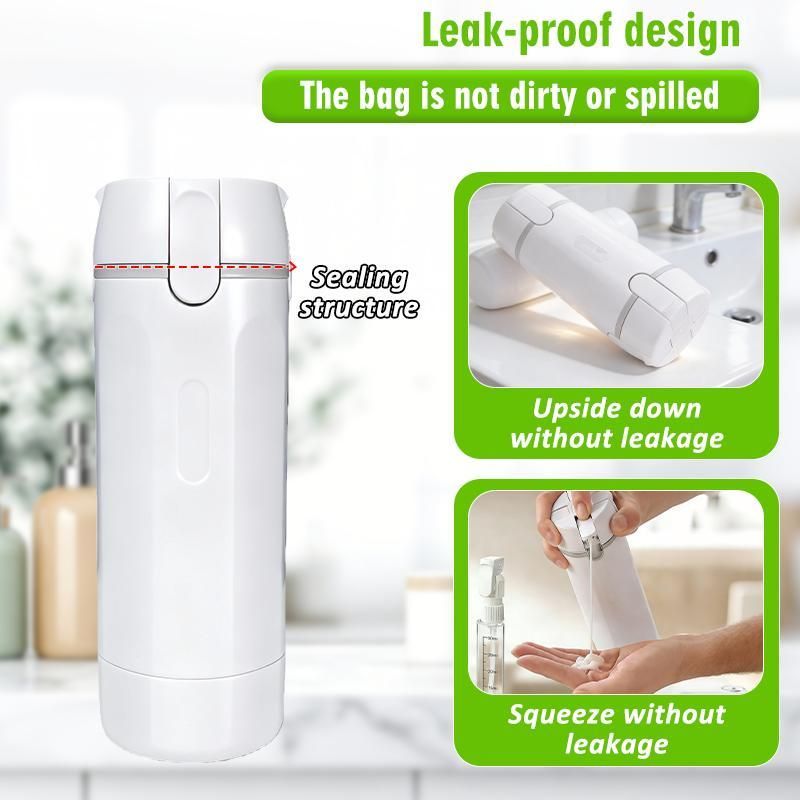 4-in-1 White Compact Travel Cosmetic Dispenser Bottle - 4 x 30ml Refillable Pump Toiletries Containers, Lockable & Leakproof Design, Space-Saving & โ image 5