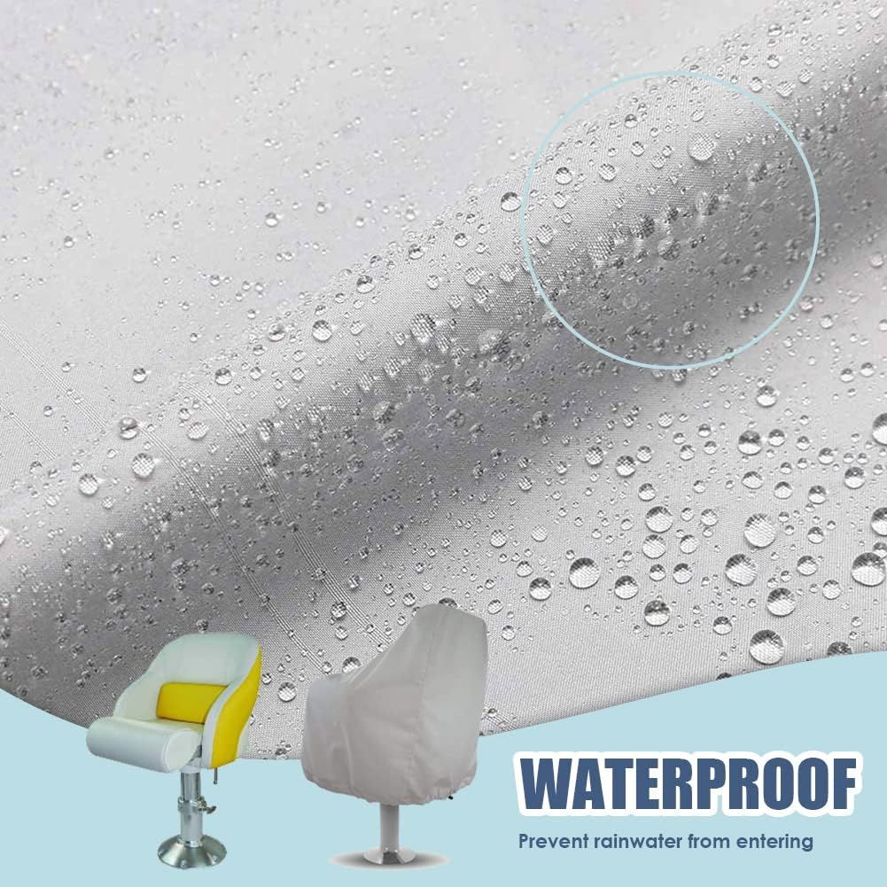 Waterproof Boat Captain Seat Cover, Weather Resistant Protective Cover for Pedestal and Pontoon Helm Chairs, Silver, 65 x 120 cm โ image 3