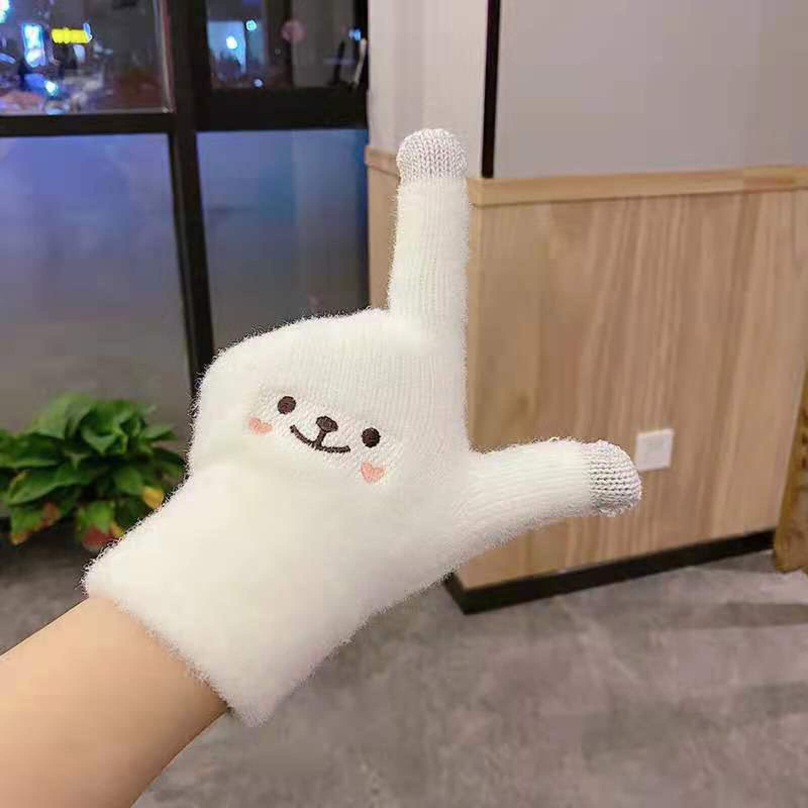 Gloves For Women Thickened Double-Layer Winter Warm Gloves Women'S Knitted With Velvet For Cold Protection โ image 4