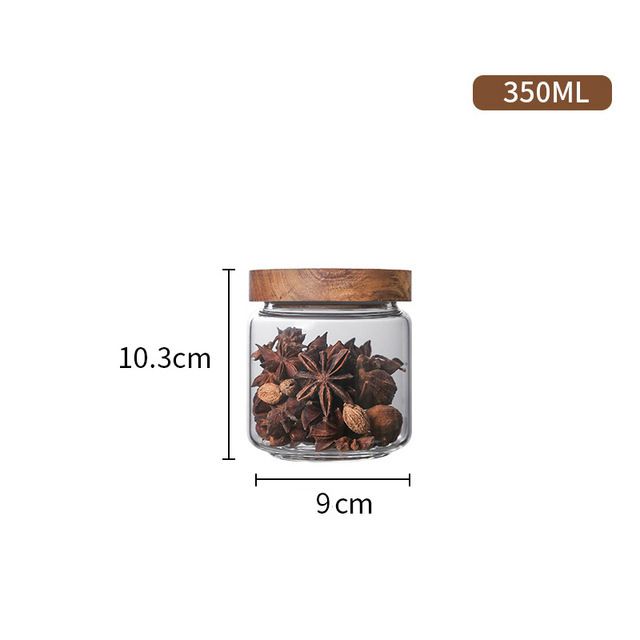 acacia wood lid, borosilicate glass jars, airtight food storage, grain storage containers, snack storage jars, kitchen organization, pantry organizers โ image 4