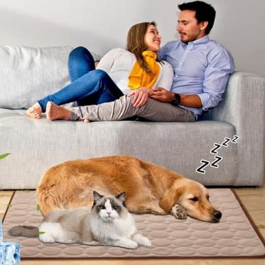 Cooling Mat for Dogs and Cats, 70 × 55cm, Light Brown, Breathable, Multiple Colors Available — image 2