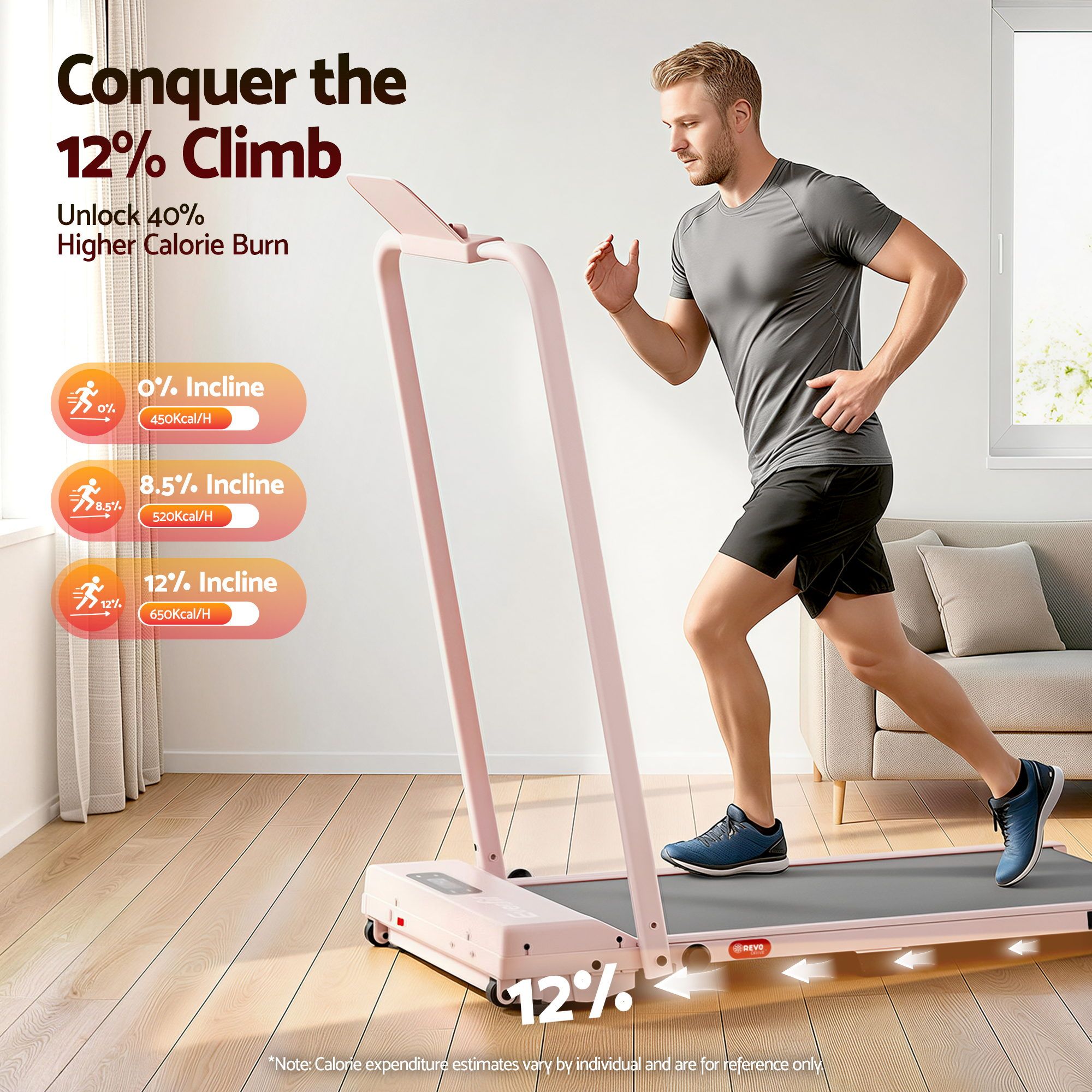 Everfit 3 in 1 Walking Pad Treadmill 12% Incline Under Desk Treadmills for Home Gym With 38cm Wide Belt APP Control — image 5