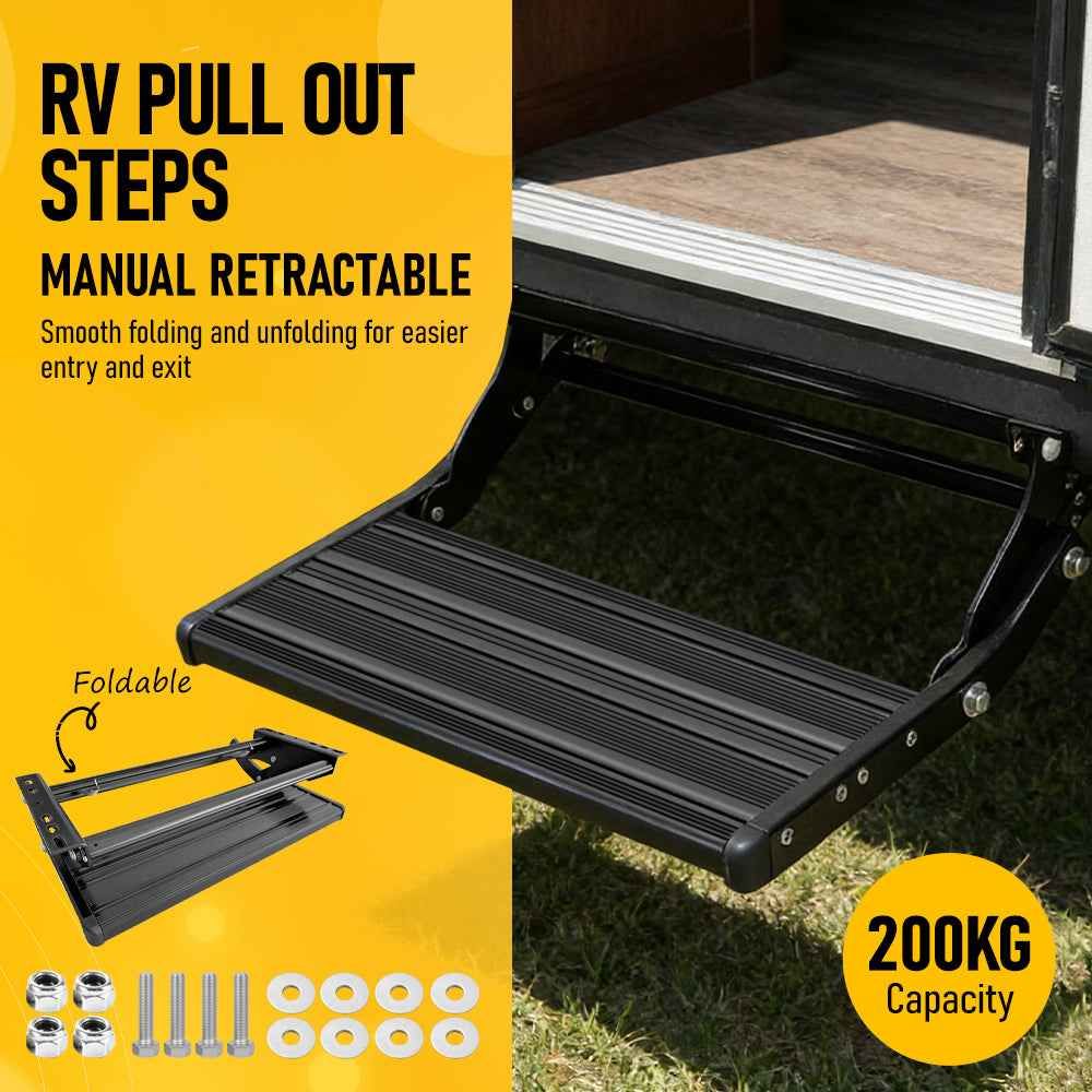 Heavy Duty Pull-Out Caravan Step, Folding Aluminium RV Step(57x55x17cm) — image 3