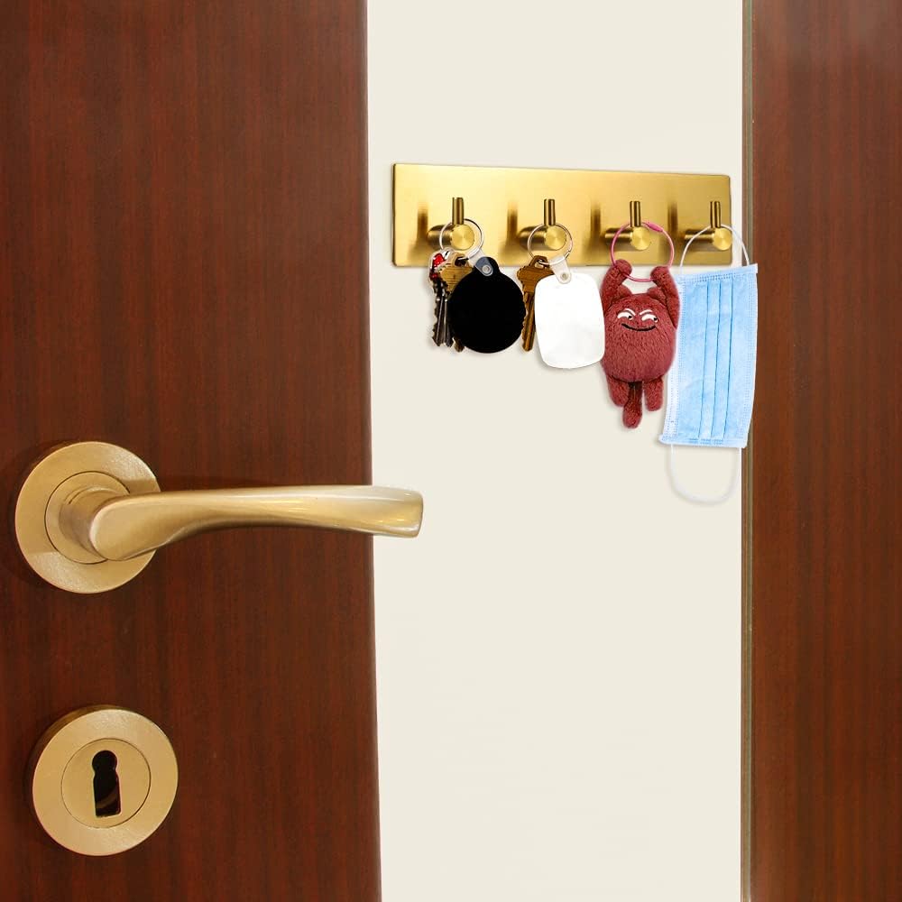 Key Holder for Christmas Wall Decorative, Adhesive Stainless Steel Key Hooks, Key Hanger Key Organizer Towel Hook Coat Hanger for Entryway Hallway Kitchen — image 4